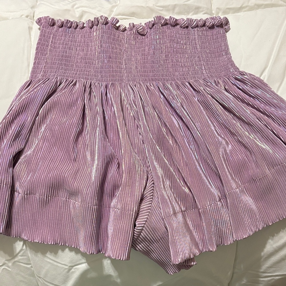 QUEEN OF SPARKLES Lavender High Waisted Shorts